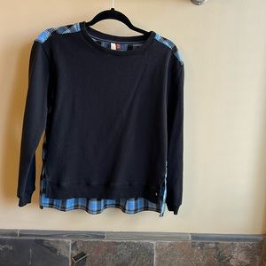 Blue plaid sweater/blouse